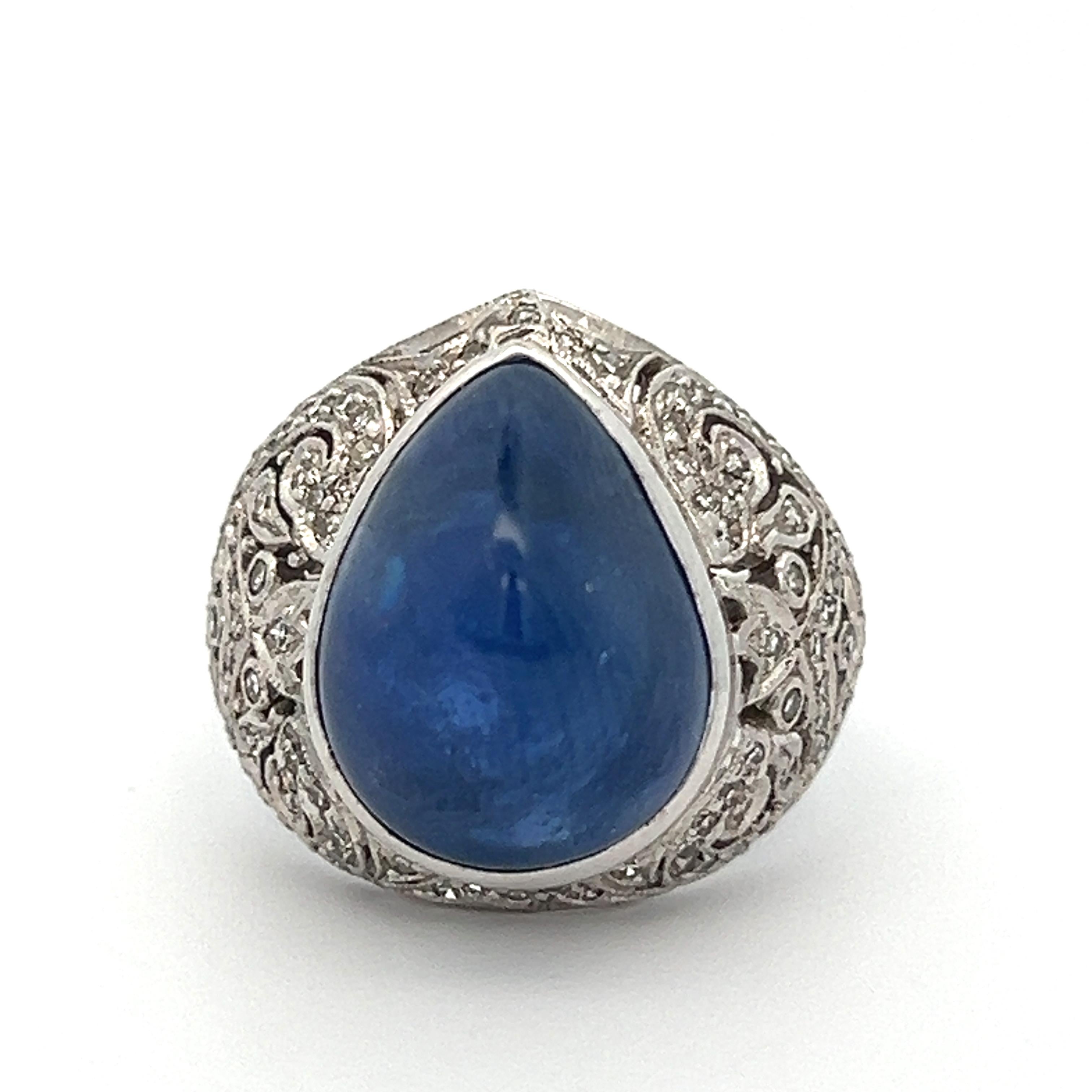 Men's Cabochon Sapphire Ring For Sale 5