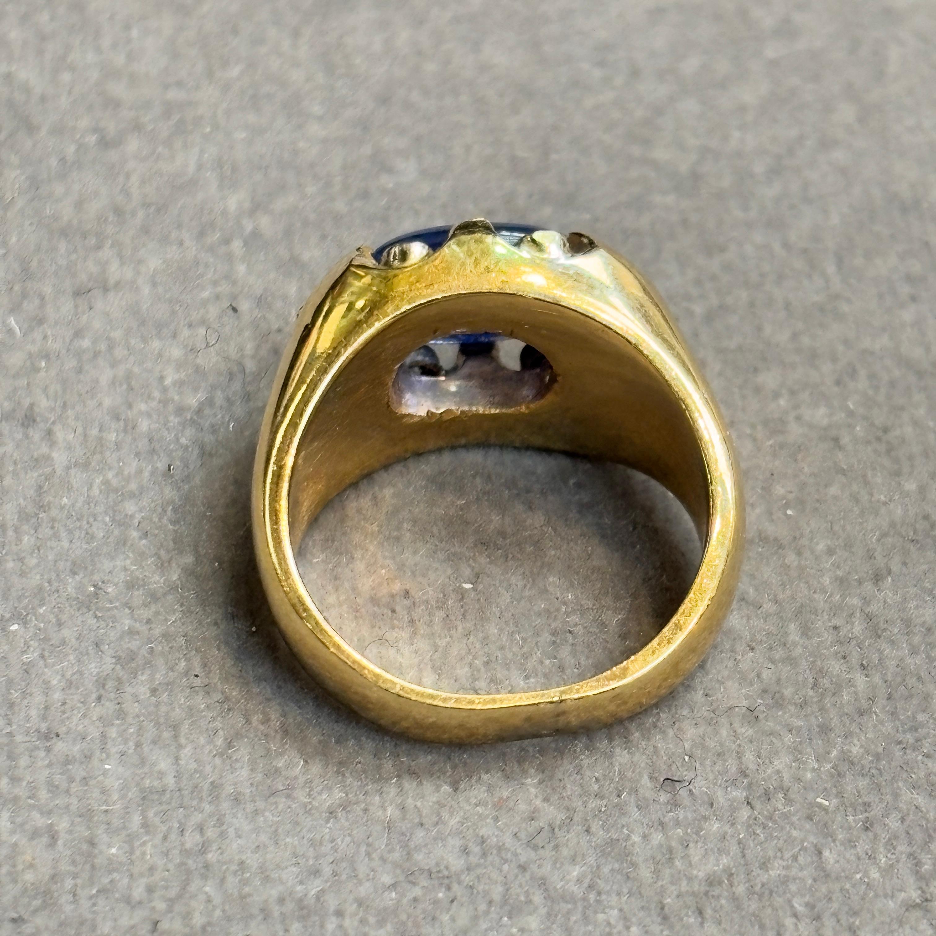 Herren Cabochon Saphir Ring im Angebot 4
