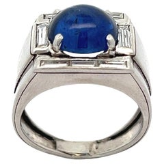Vintage Men's Cabochon Sapphire Ring