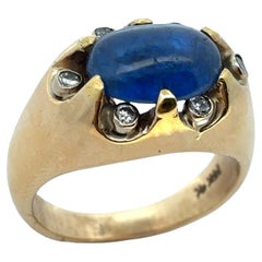 Men's Cabochon Sapphire Ring