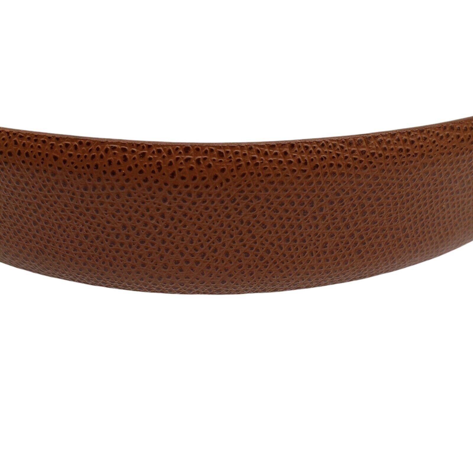 Men's Canali Brown Leather Belt Textured Italy 48/85 For Sale 10