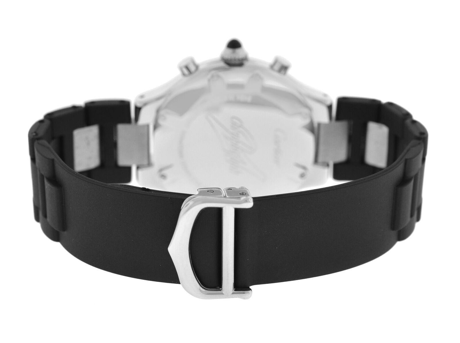 Men’s Cartier 2424 Chronoscaph Steel Date Quartz Chronograph Watch For Sale 3