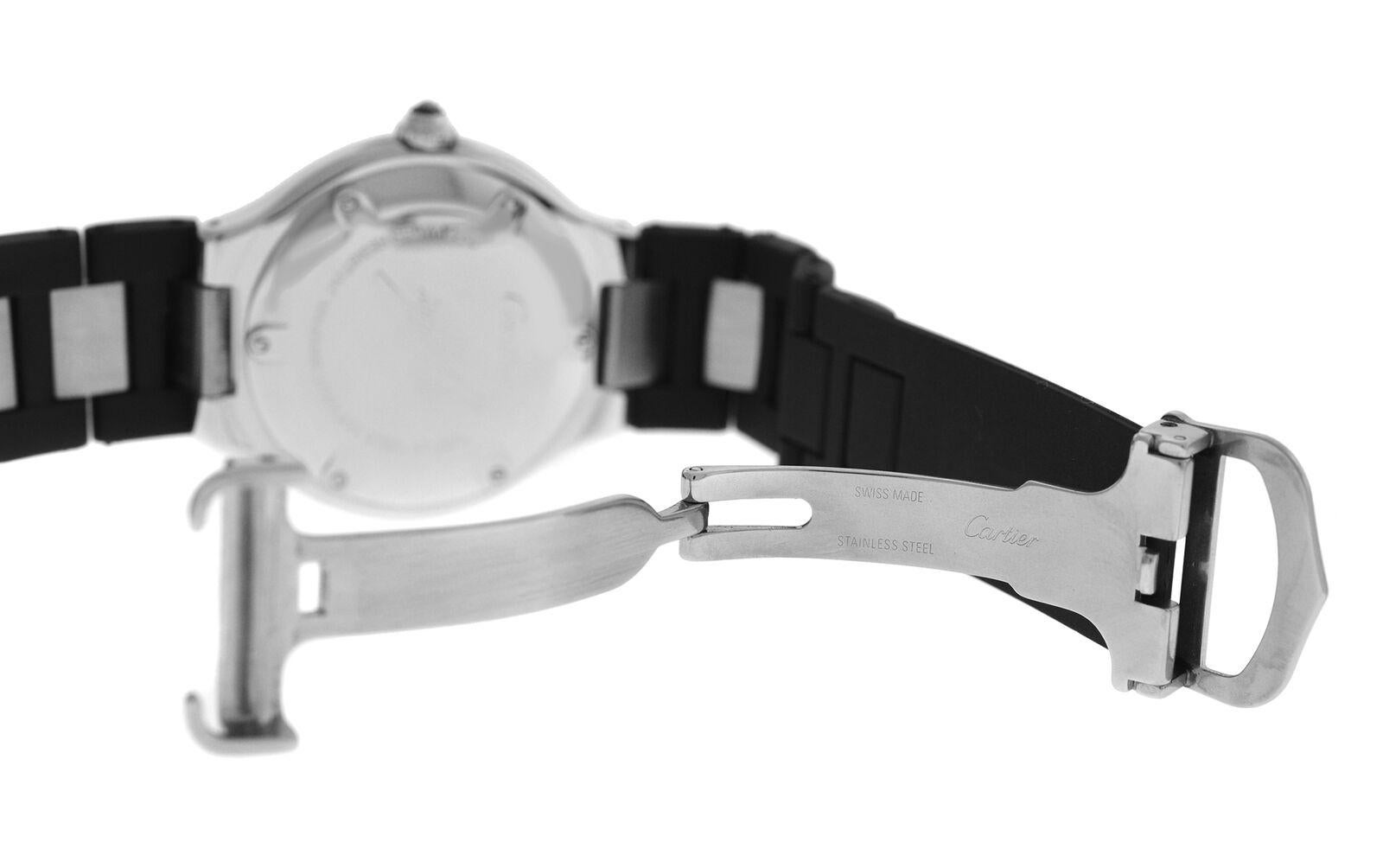 Men's Cartier 2427 Autoscaph Steel Date Automatic Watch For Sale 1