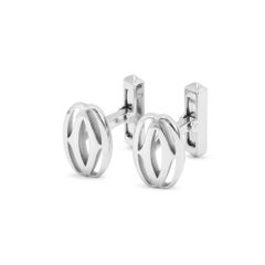 Gemelli da uomo Cartier 925 Sterling Silver C Decor Doppia C Ovale