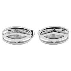 Gemelli da uomo Cartier 925 Sterling Silver C Decor Doppia C Ovale