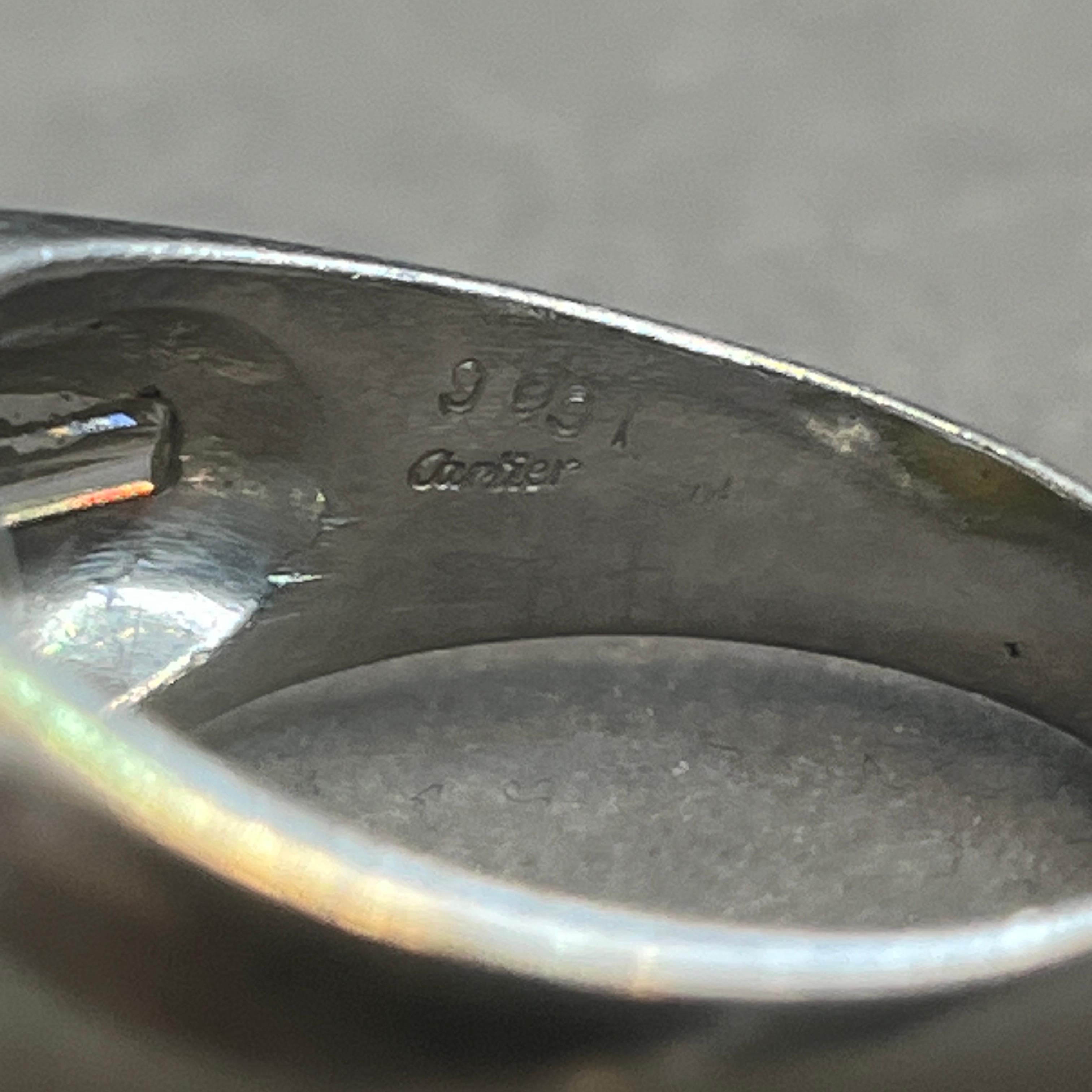 Men's Cartier Cats Eye Chrysoberyl Ring In Excellent Condition For Sale In New York, NY