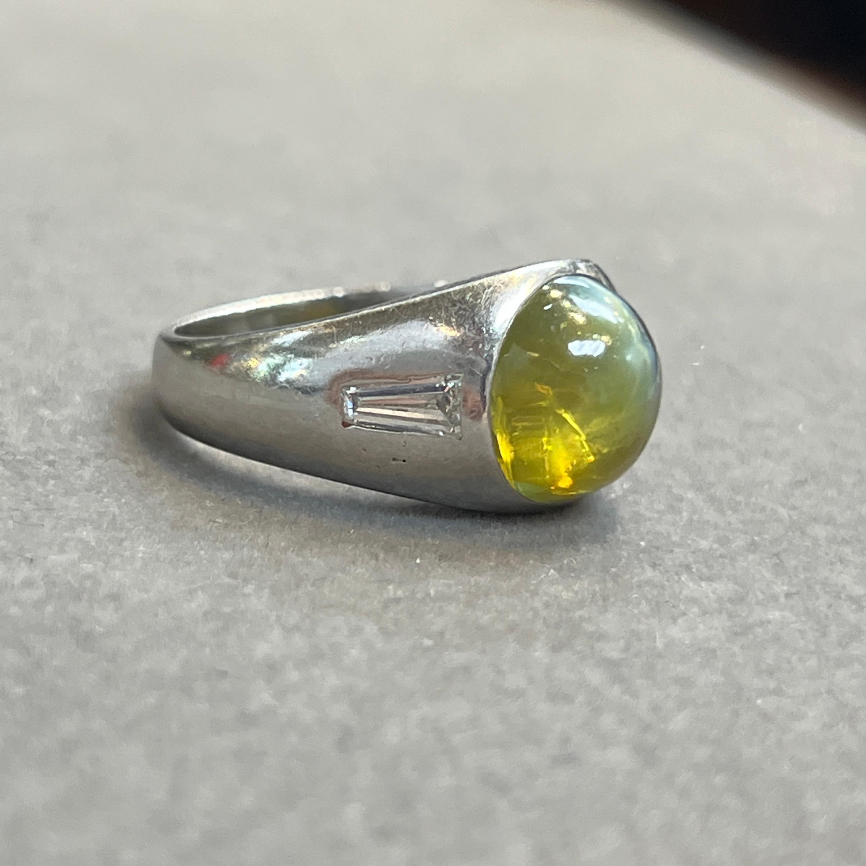 Men's Cartier Cats Eye Chrysoberyl Ring For Sale 1