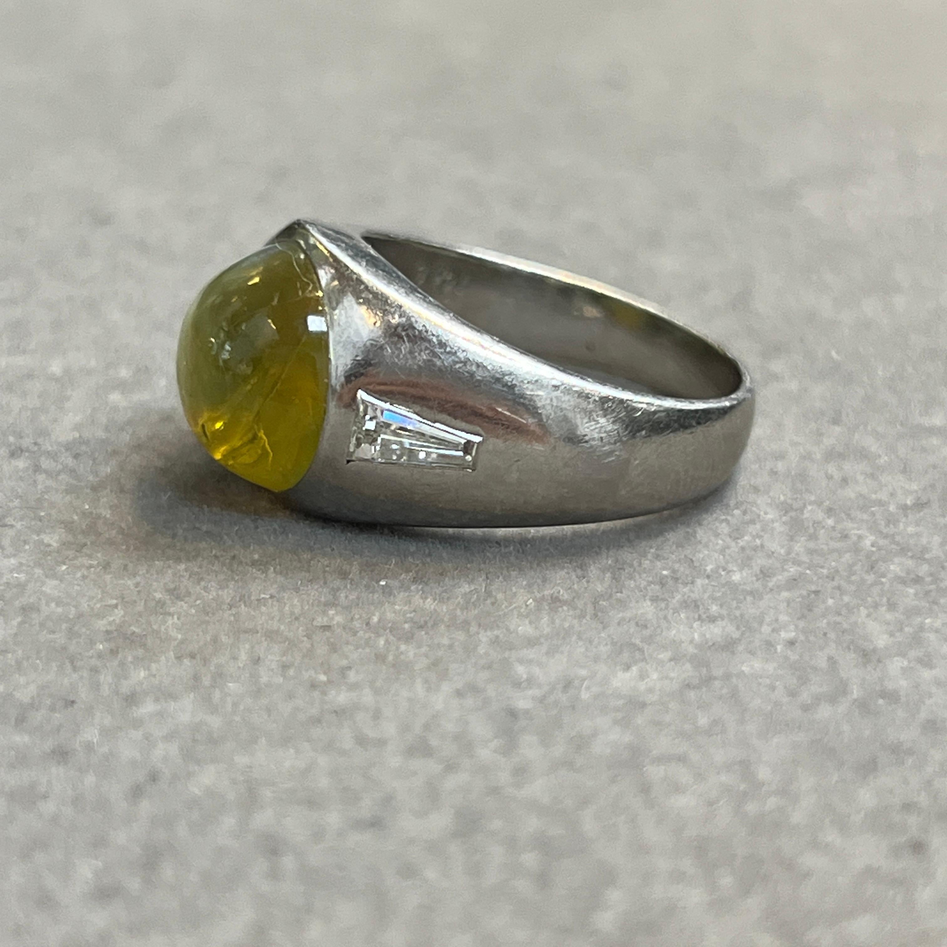 Men's Cartier Cats Eye Chrysoberyl Ring For Sale 2