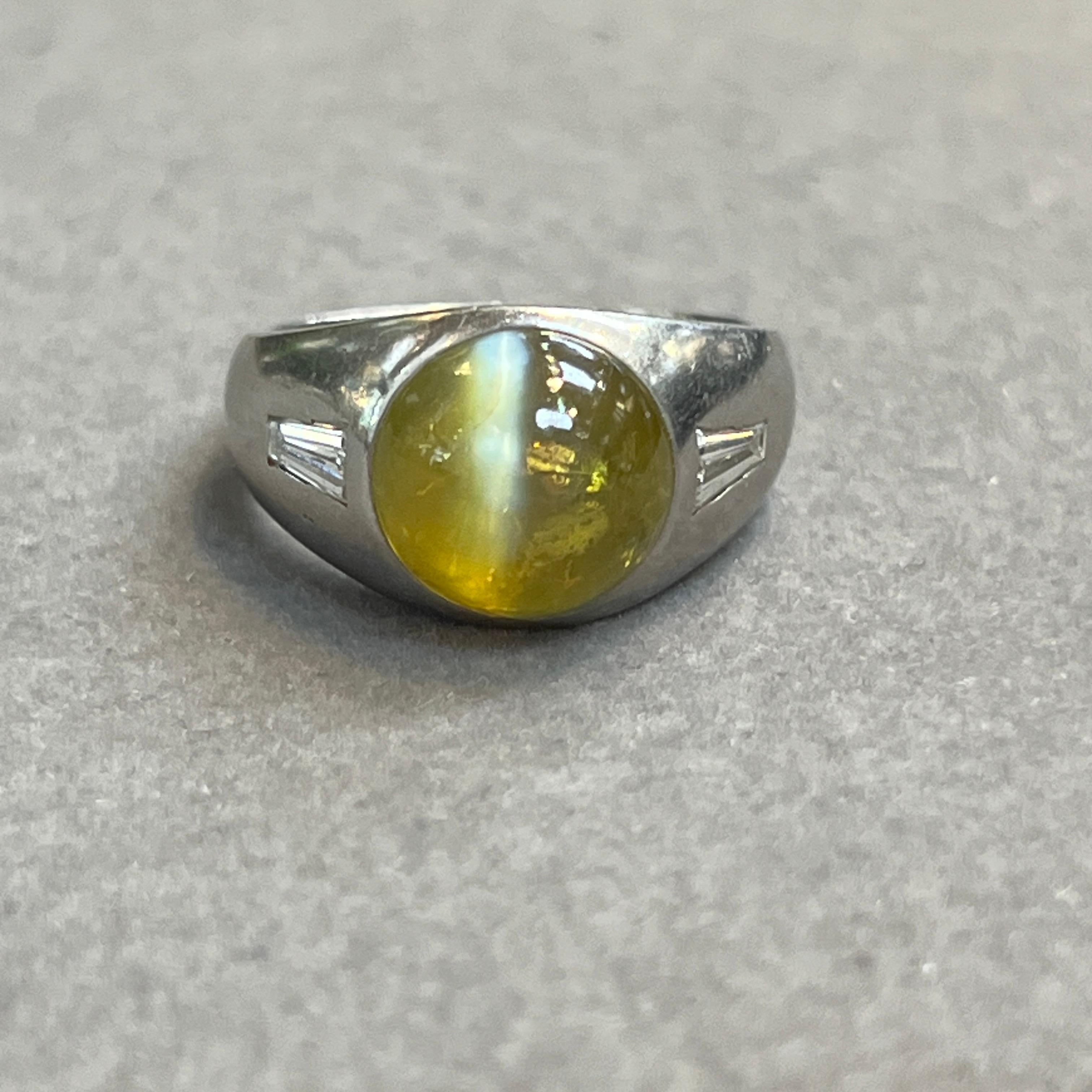 Men's Cartier Cats Eye Chrysoberyl Ring For Sale 3