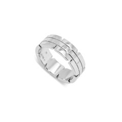 Men’s Cartier Tank Francaise 18K White Gold Wedding Band Ring