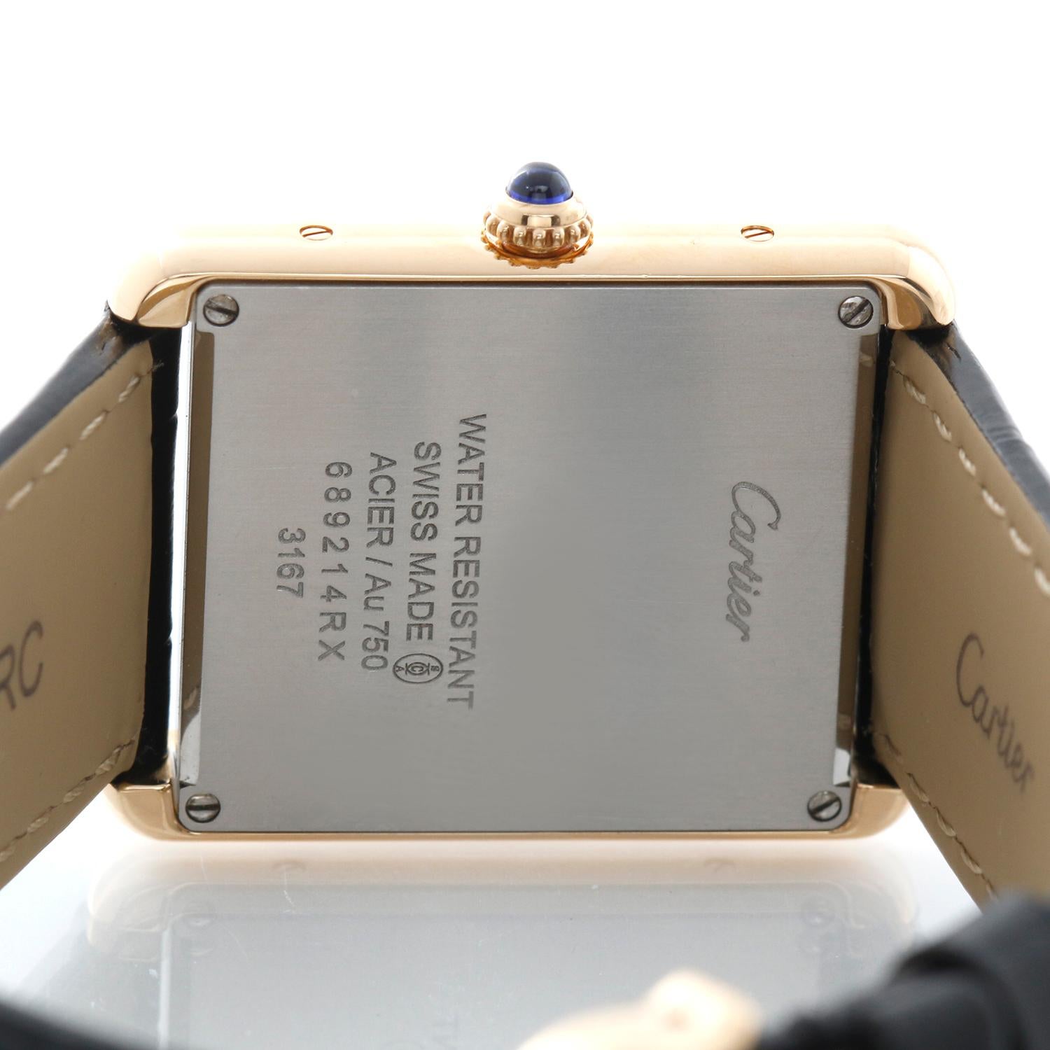 Mens Cartier Tank Solo Stainless Steel and Yellow Gold Watch 3167 ...