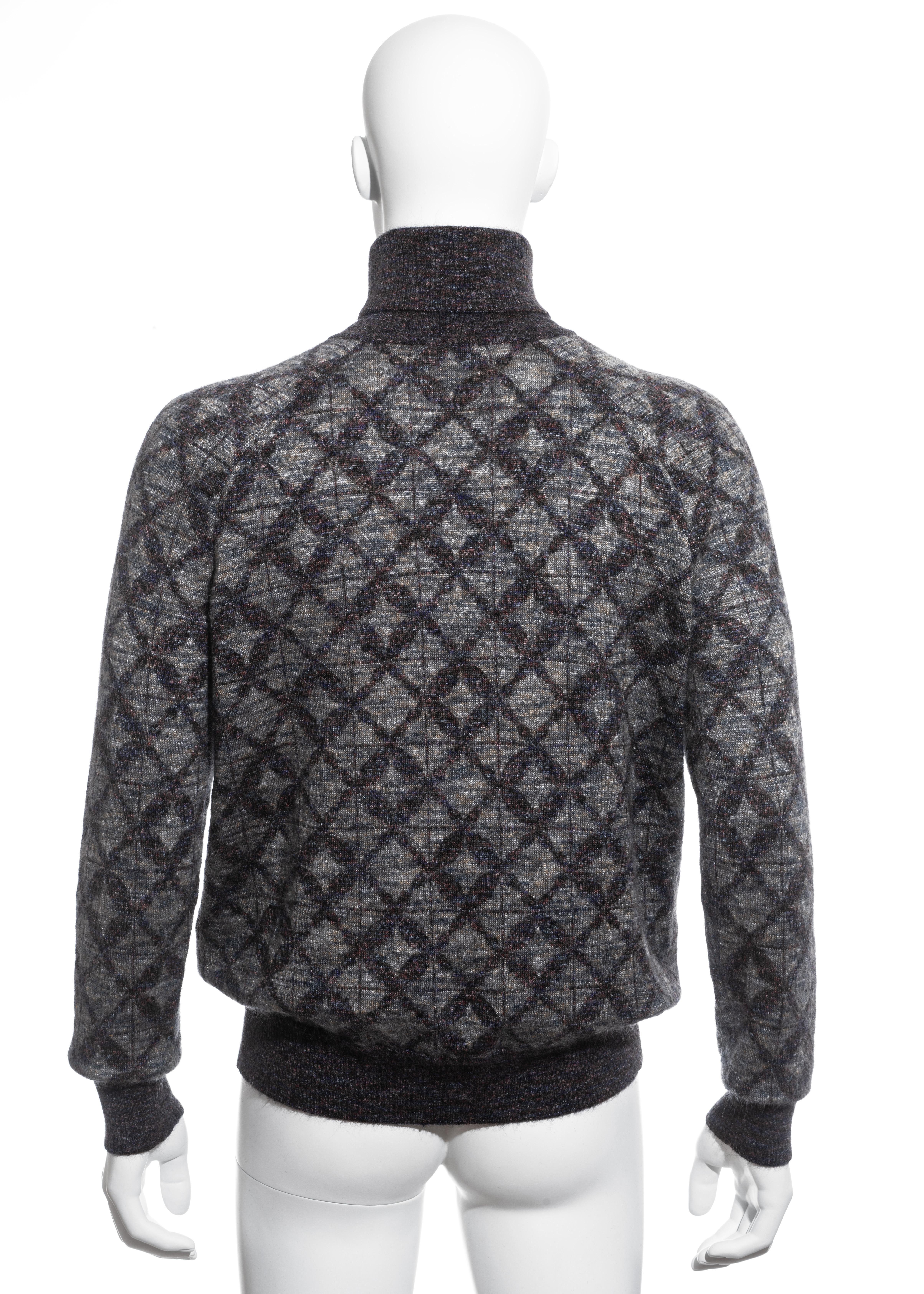 Men's Chanel multicoloured mohair and silk knitted turtle neck sweater, pf 2016 In Excellent Condition For Sale In London, GB