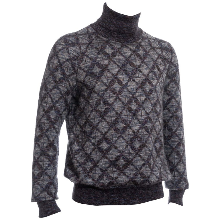 Men's Chanel multicoloured mohair and silk knitted turtle neck sweater, pf  2016 For Sale at 1stDibs