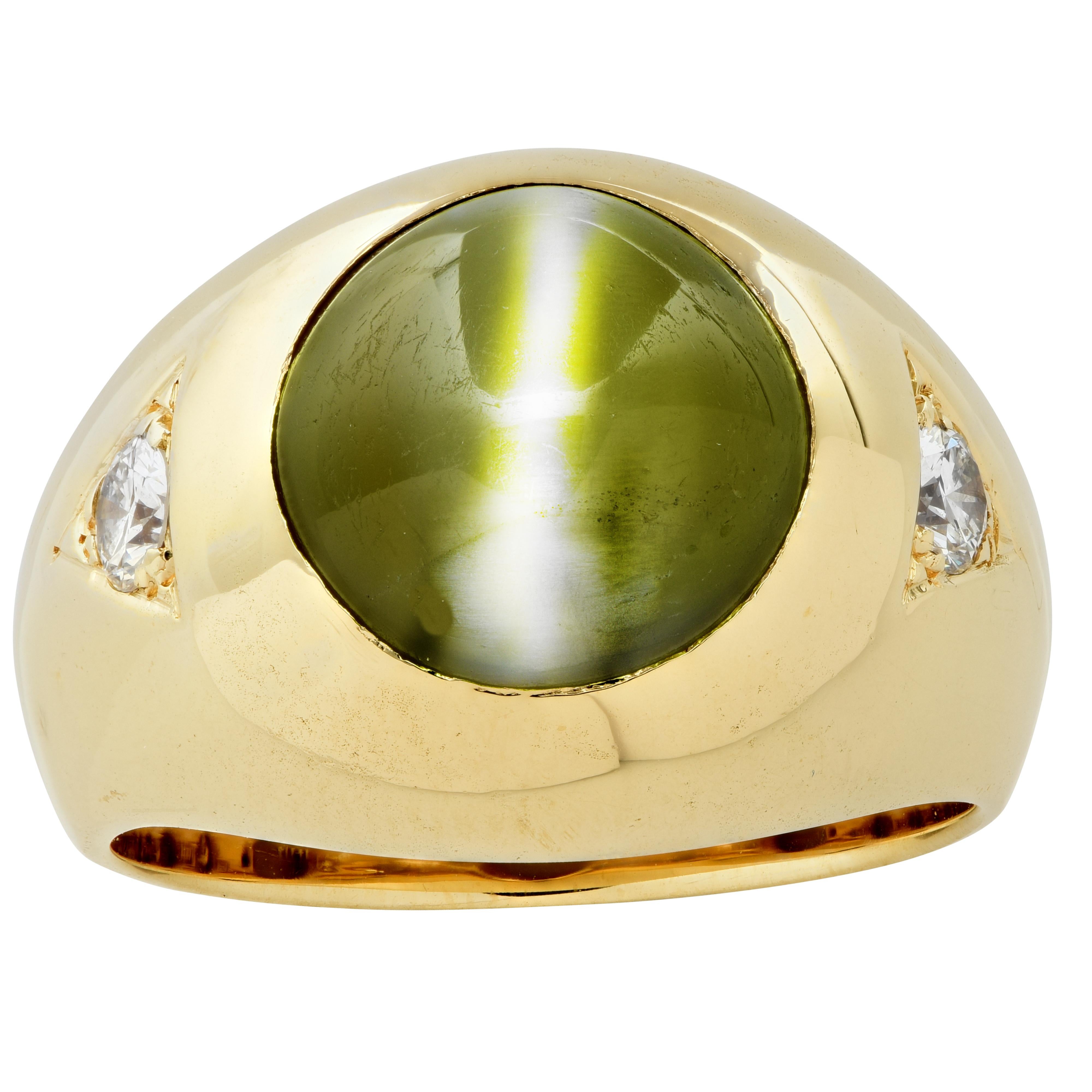 Modern Men's Chrysoberyl Cats Eye Ring