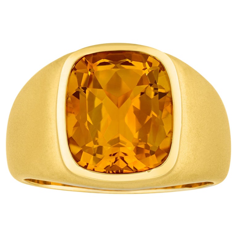 Men's Citrine Ring, 6.10 Carats For Sale at 1stDibs