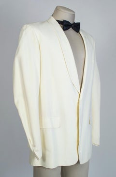 Men’s City of Paris Ivory Shawl Collar Black Tie Formal Dinner Jacket -40L, 1949