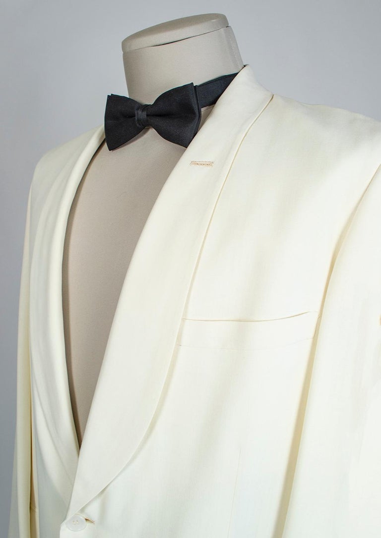 Men’s City of Paris Ivory Shawl Collar Dinner Jacket, 1949 For Sale at ...