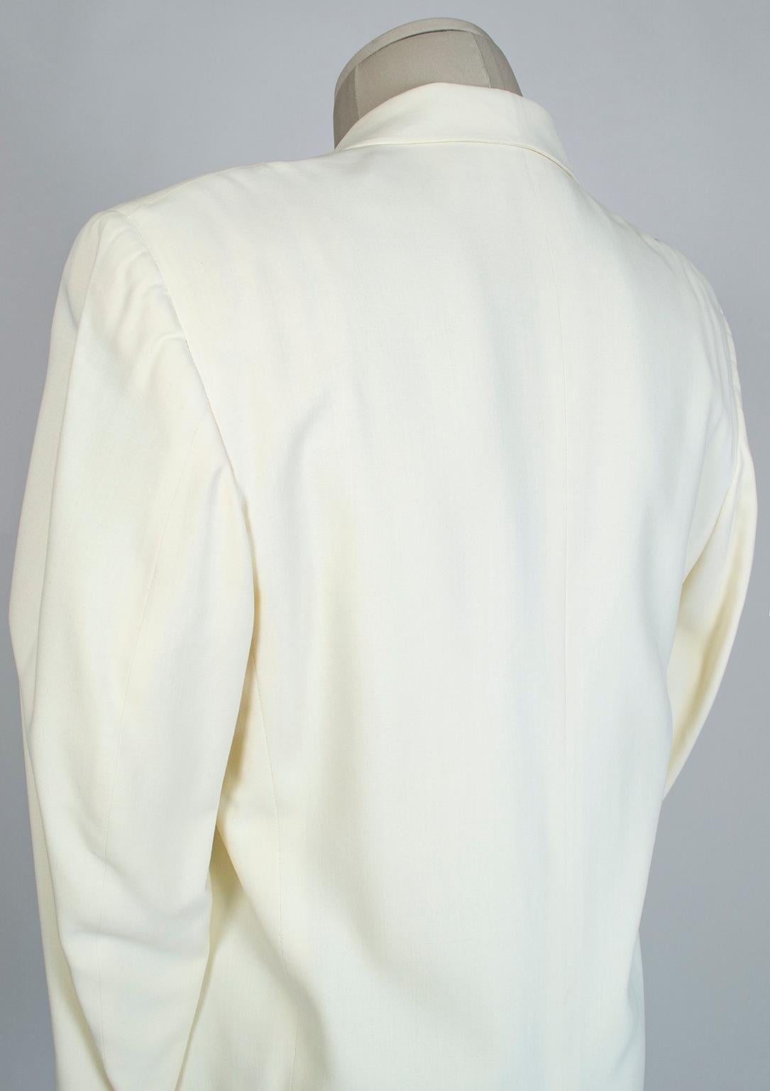 Homme City of Paris Ivory Shawl Collar Black Tie Formal Dinner Jacket -40L, 1949 en vente 2