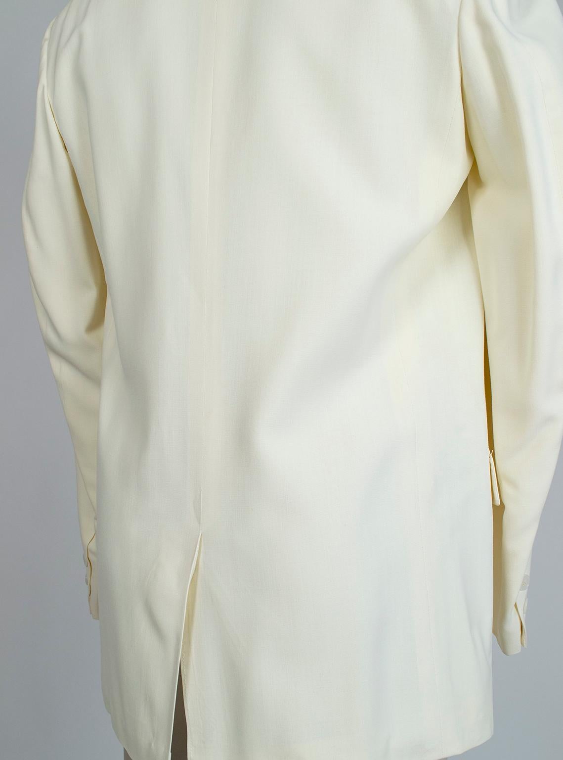Homme City of Paris Ivory Shawl Collar Black Tie Formal Dinner Jacket -40L, 1949 en vente 4