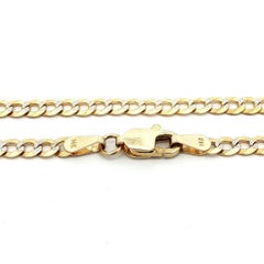 Men's Classic 14k Two Tone Gold 3.1mm 20" Diamond Cut Curb Cuban Link Necklace