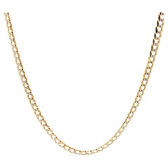 Collar clásico de eslabones cubanos con corte de diamante de 3,1 mm y 20" en oro bicolor de 14k para hombre