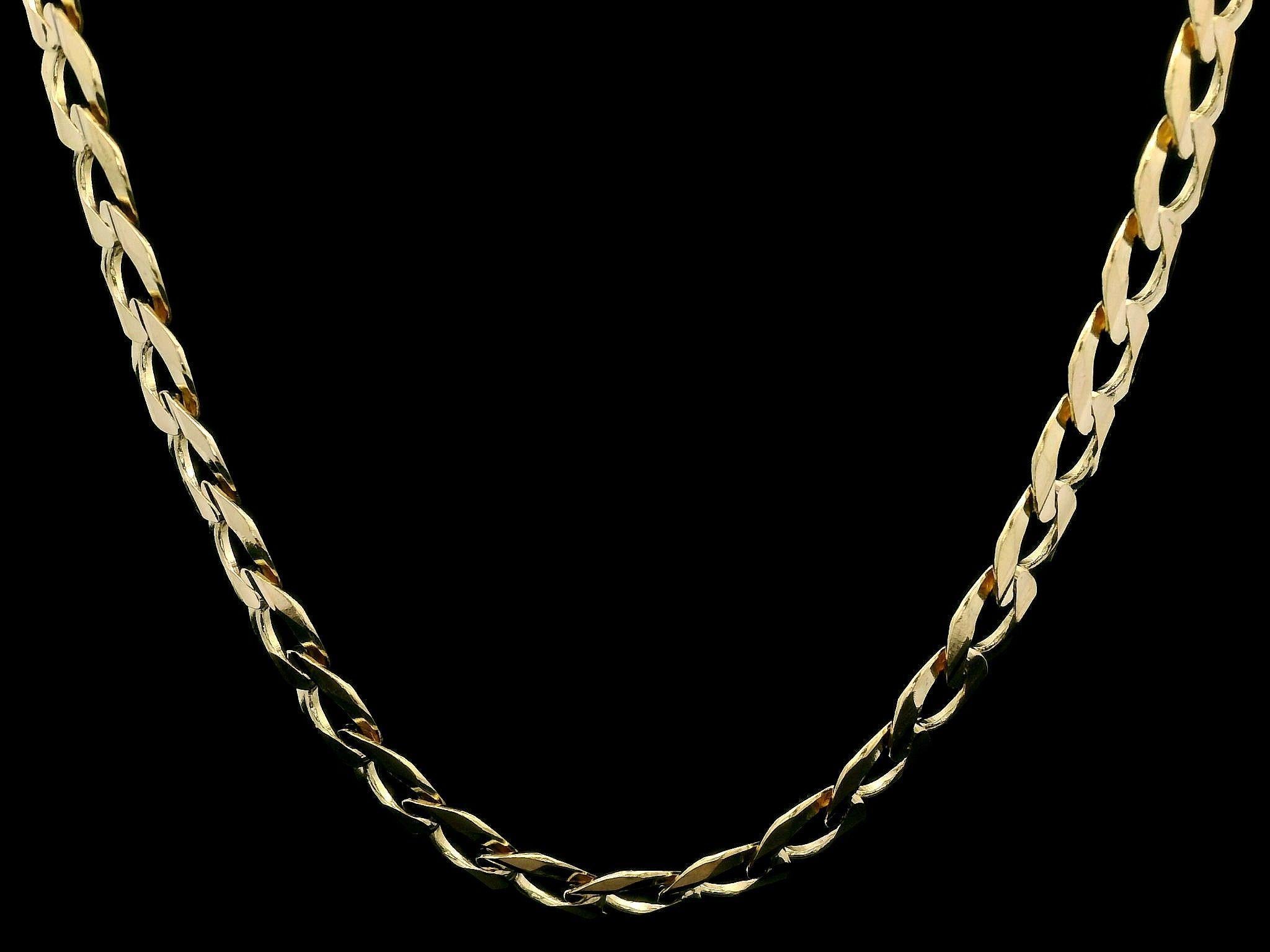 Collier classique pour hommes en or jaune 14k massif avec chaîne à maillons cubains de 20