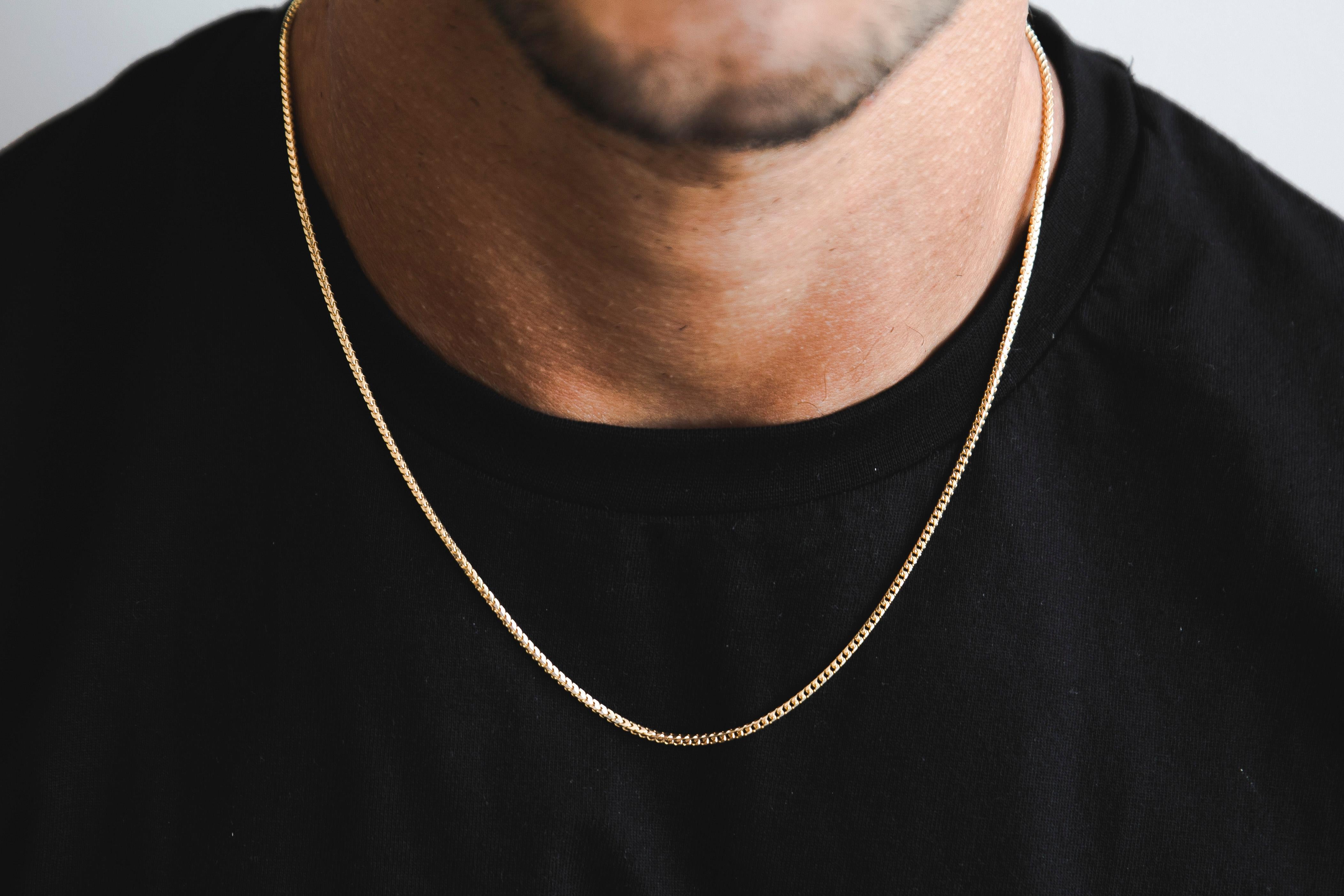 Men's Classic Solid 14K Yellow Gold Chain Necklace for Him by Shlomit Rogel In New Condition For Sale In Ramatgan, IL