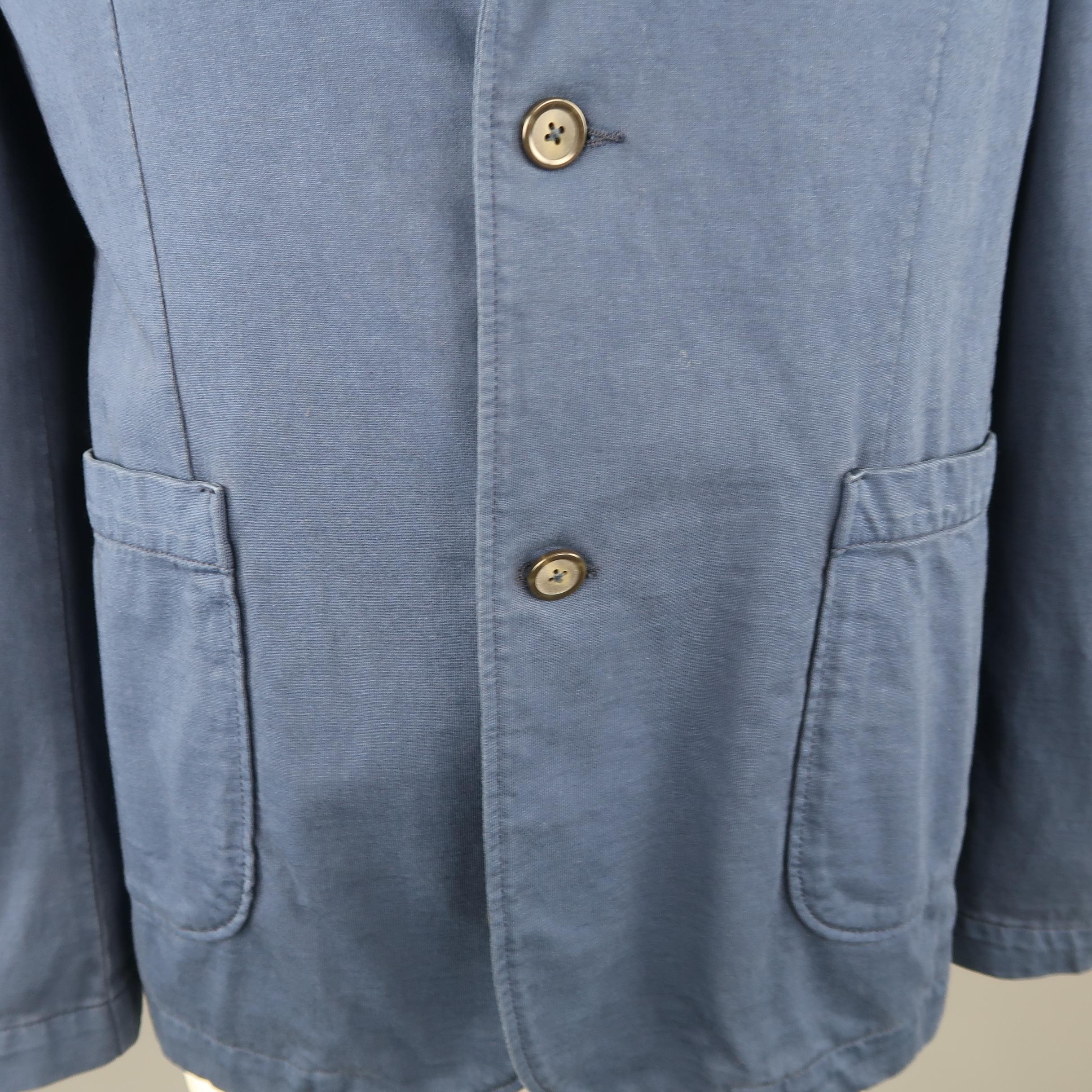 Purple Men's CLOSED 42 Navy Cotton Jersey Notch Lapel Sport Coat