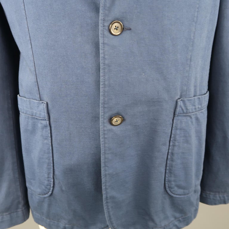 Men's CLOSED 42 Navy Cotton Jersey Notch Lapel Sport Coat For Sale at ...