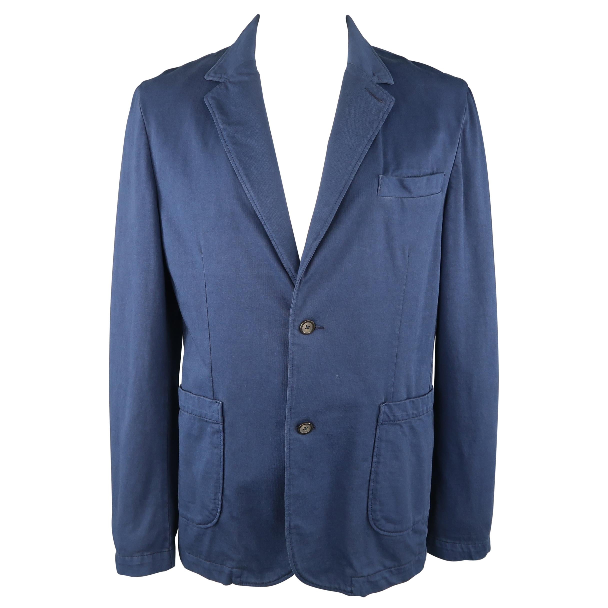 Men's CLOSED 42 Navy Cotton Jersey Notch Lapel Sport Coat
