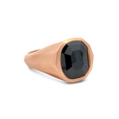 Roman Malakov Diamonds 15,05 carati a forma ottagonale Anello da cocktail da uomo con diamante nero