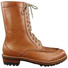 Used Men's COLE ROOD HAAN CO. Size 10.5 Tan Leather Whipstitch Tall Boots