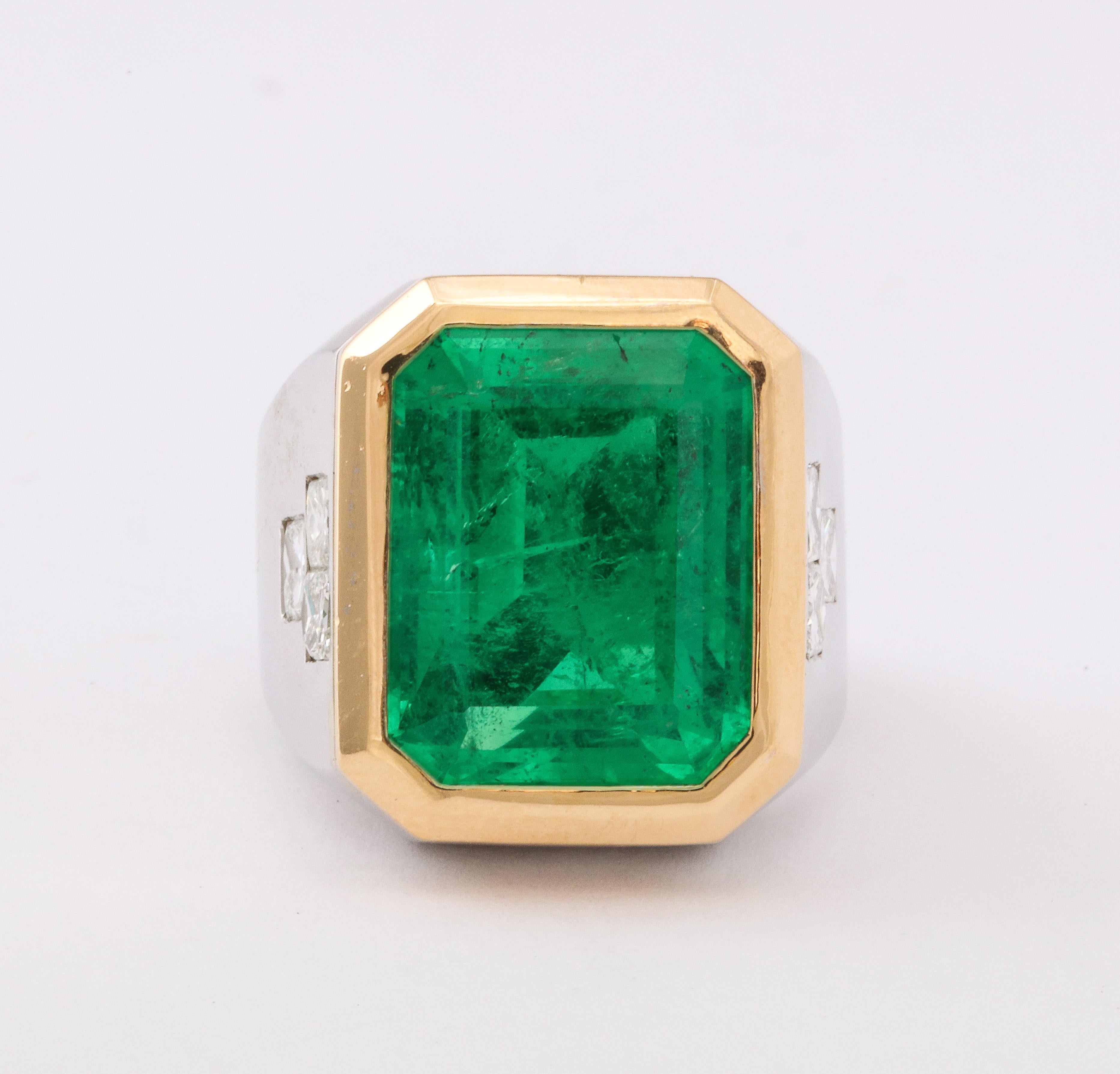 mens emerald pinky ring