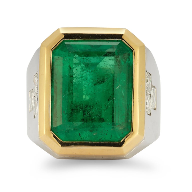 Men's Colombian Emerald Ring For Sale at 1stDibs mens gold diamond