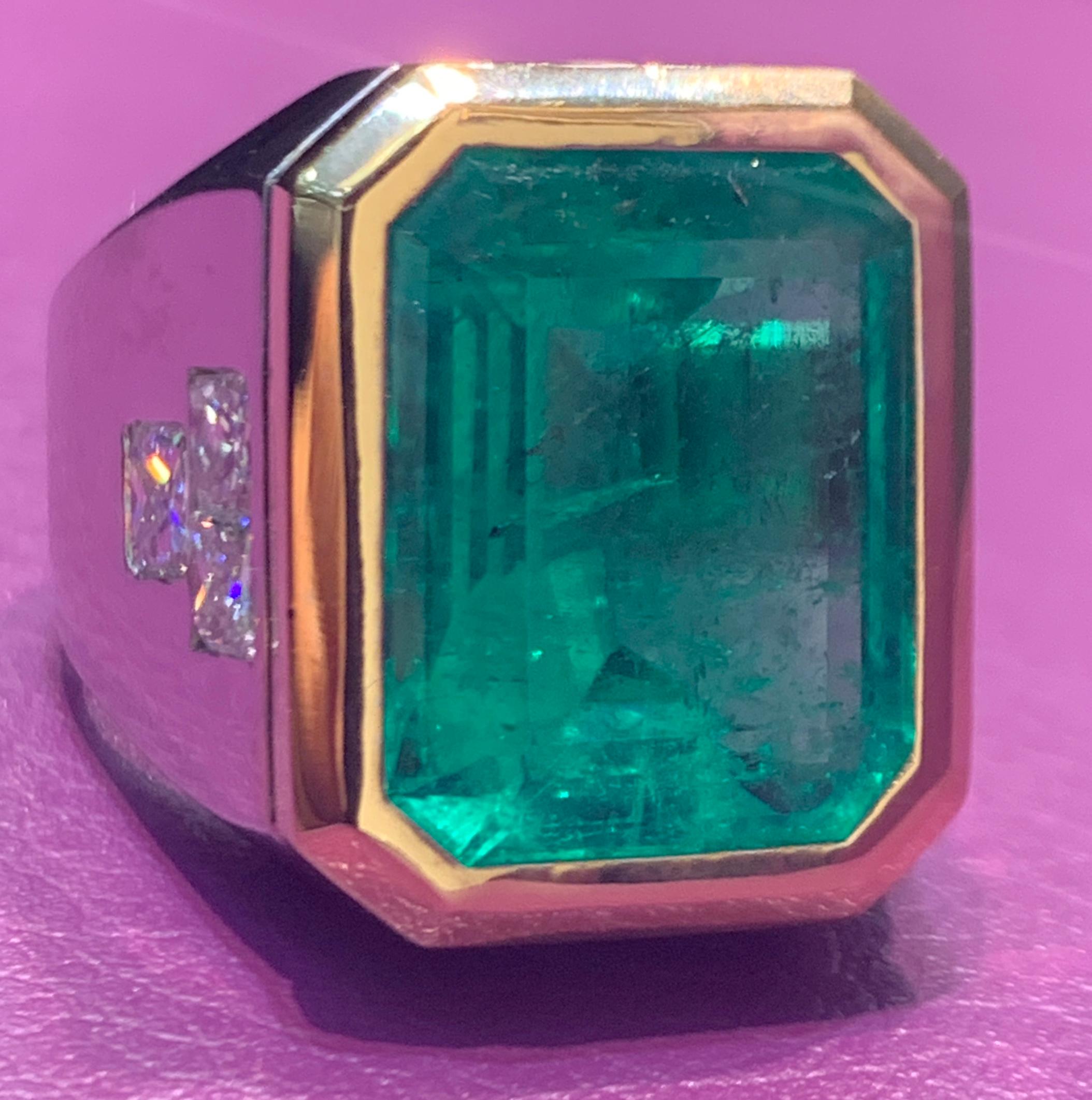 Men's Colombian Emerald Ring 3