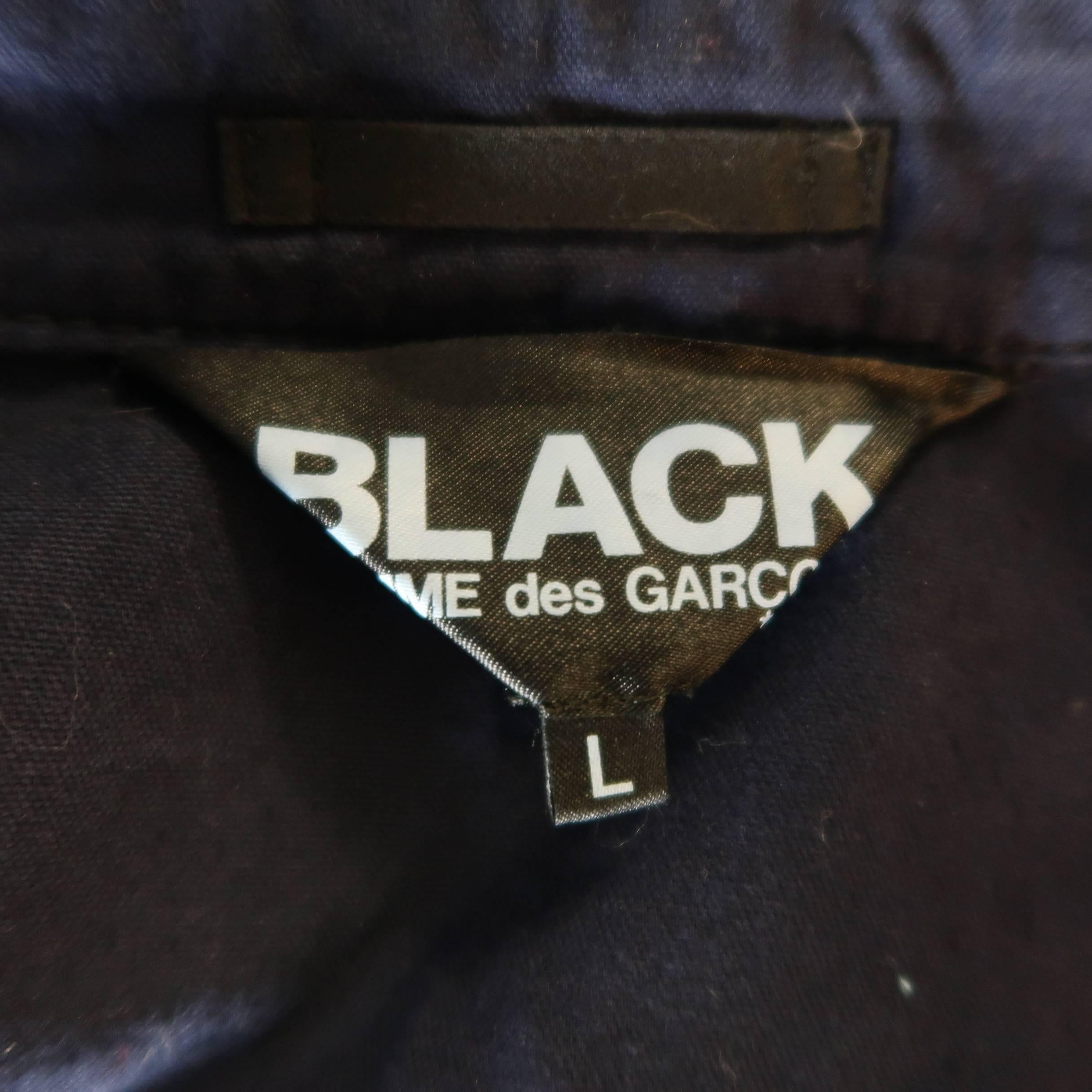Comme des Garçons Men's Black Navy Canvas Black Fleece Pocket Cotton Jacket 2