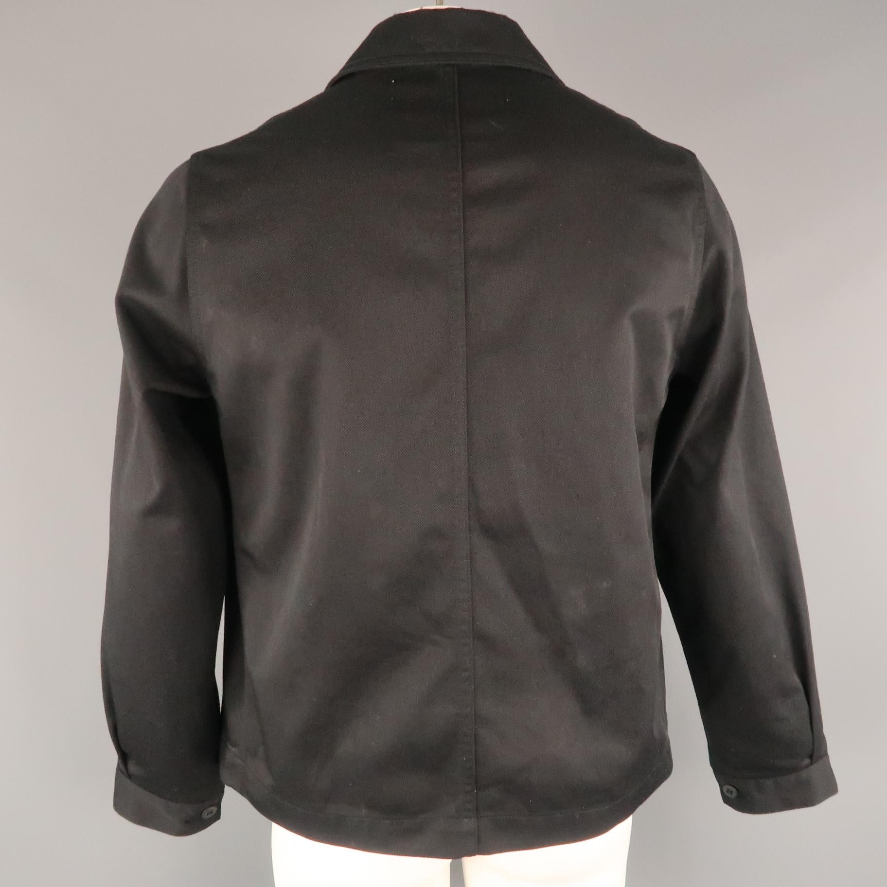 Men's COMME des GARCONS GANRYU L Black Cotton Patch Pockets Sport Coat 1