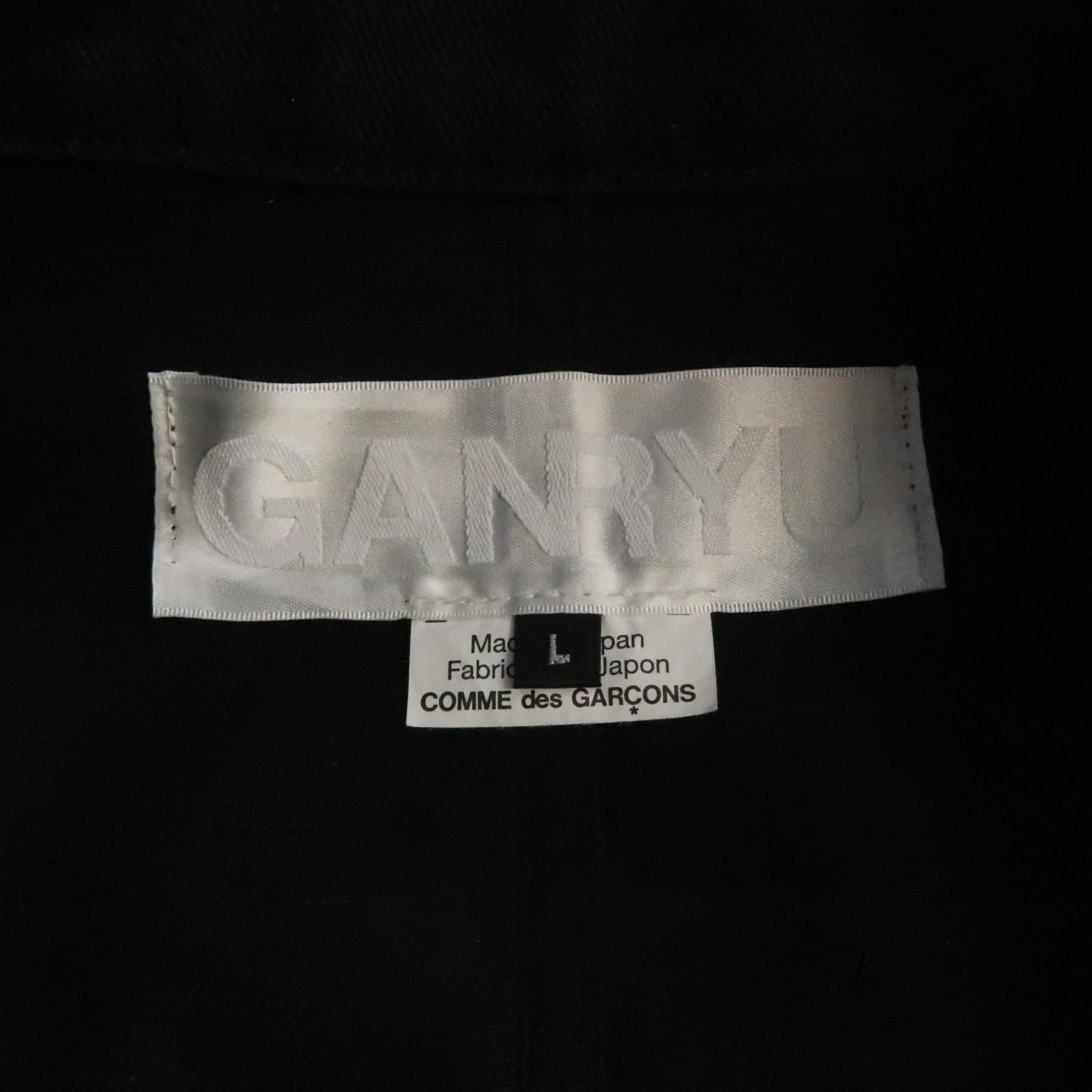 Men's COMME des GARCONS GANRYU L Black Cotton Patch Pockets Sport Coat 2