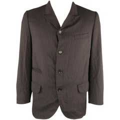 Men's COMME des GARCONS HOMME DEUX L Black Pinstripe Peak Lapel Sport Coat