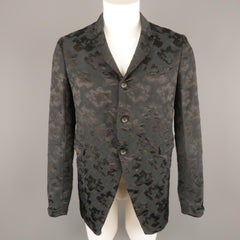 Men's COMME des GARCONS HOMME PLUS M Black & Navy Jacquard 3 Button Jacket