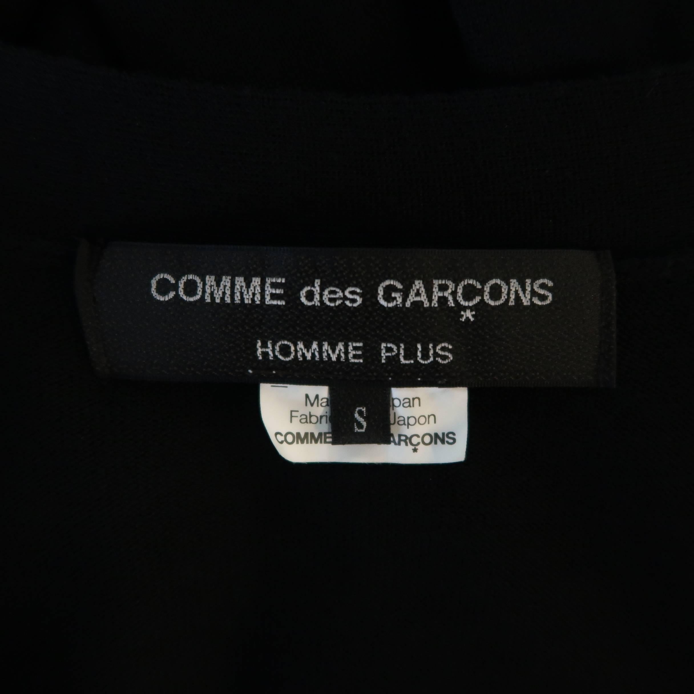 Men's COMME des GARCONS HOMME PLUS Size S Black Studded Wool Blend V Neck Cardig 4