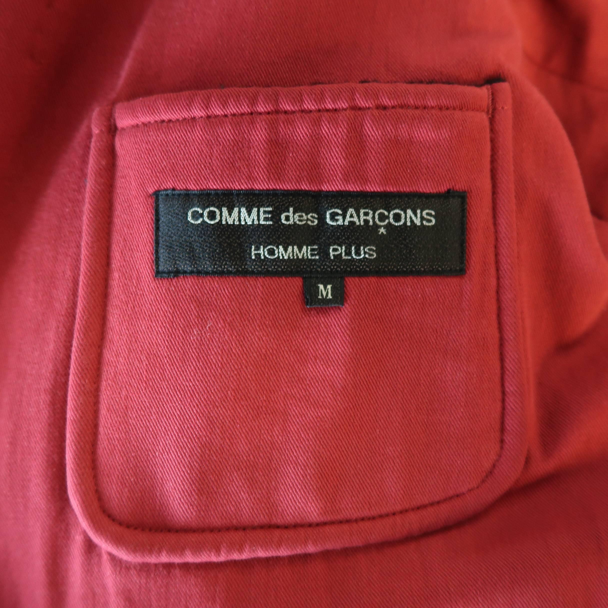 Men's COMME des GARCONS M Textured Black Wool & Red Twill Reversible Jacket 7