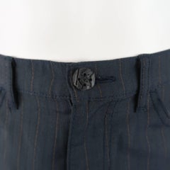 Men's COMME des GARCONS Size S Charcoal Stripe Wool Blend Short Shorts