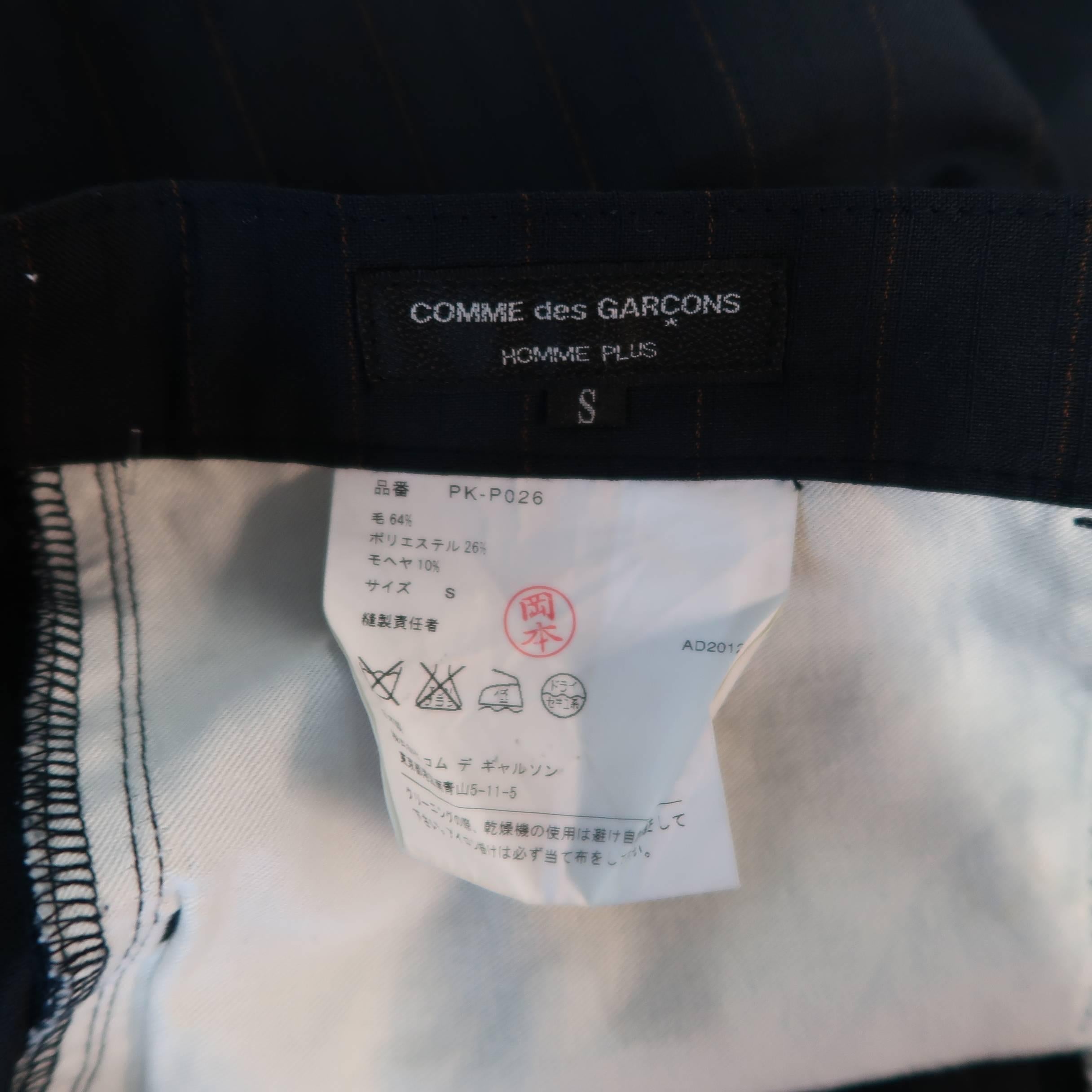 Men's COMME des GARCONS Size S Charcoal Stripe Wool Blend Short Shorts 2