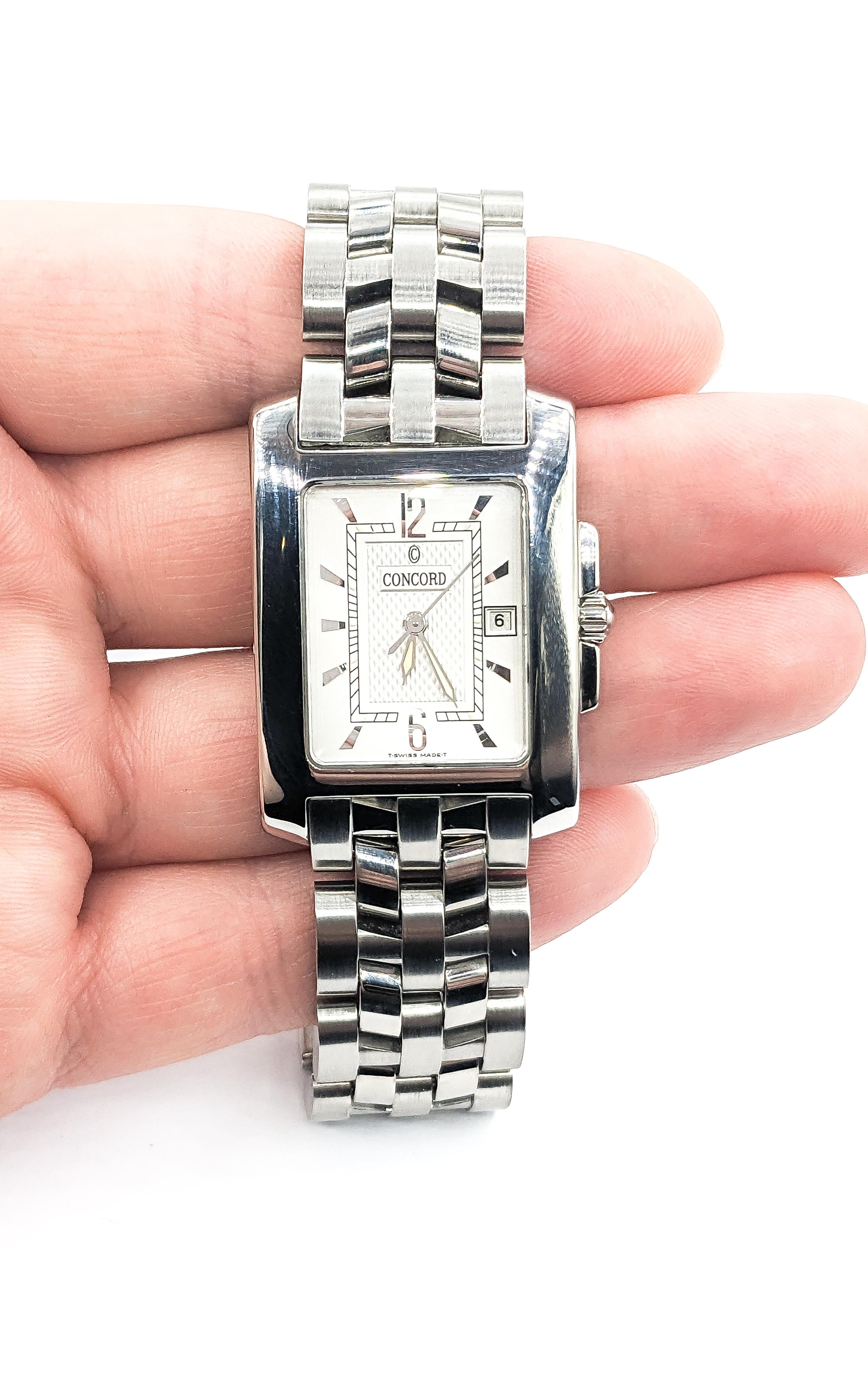 Men's Concord Sportivo Watch In Stainless Steel In Excellent Condition For Sale In Bloomington, MN