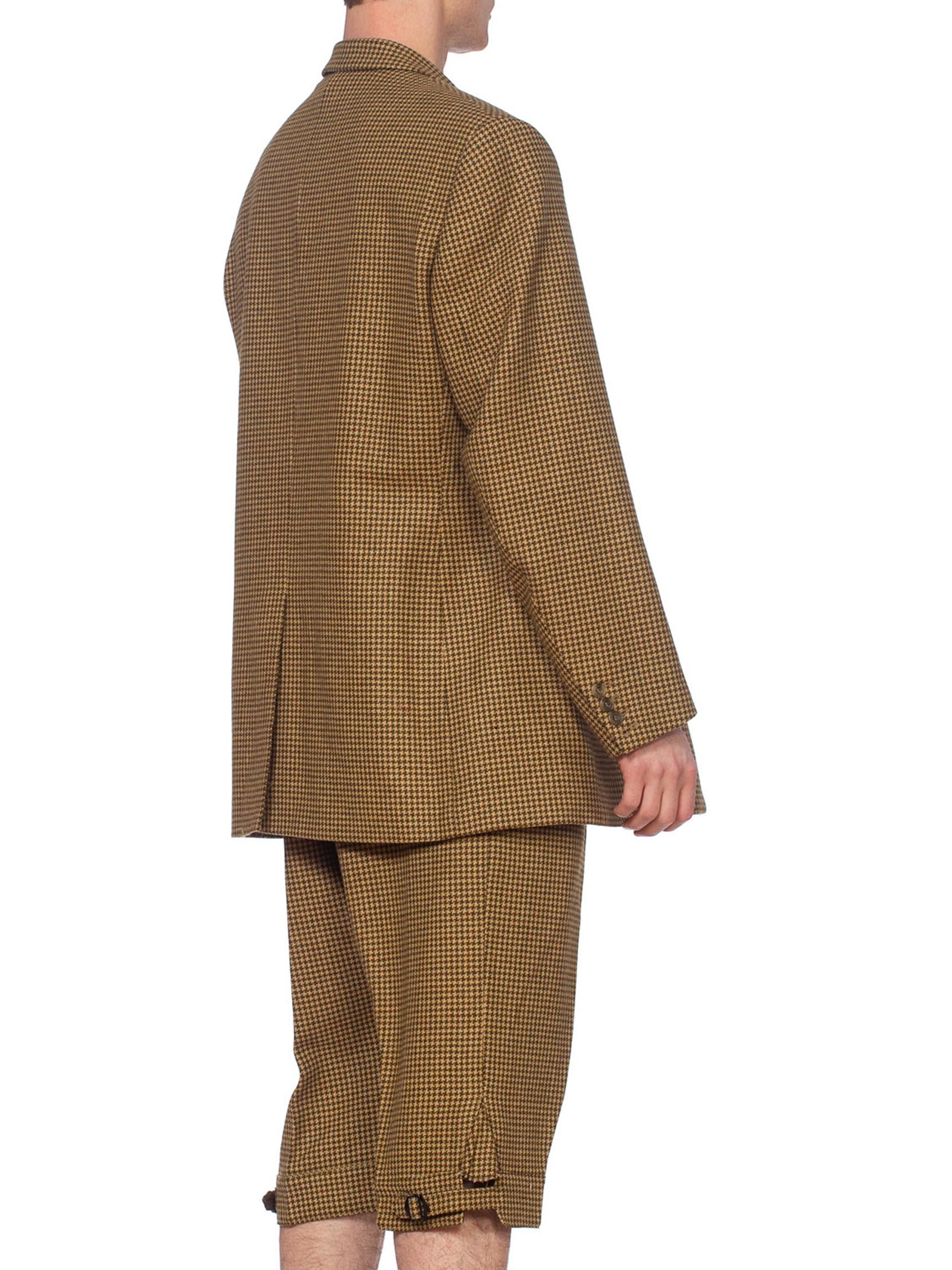 Brown 1990'S CORDINGS Green Wool Tweed Men's 20S Style English Made Sporting Pant Sui For Sale