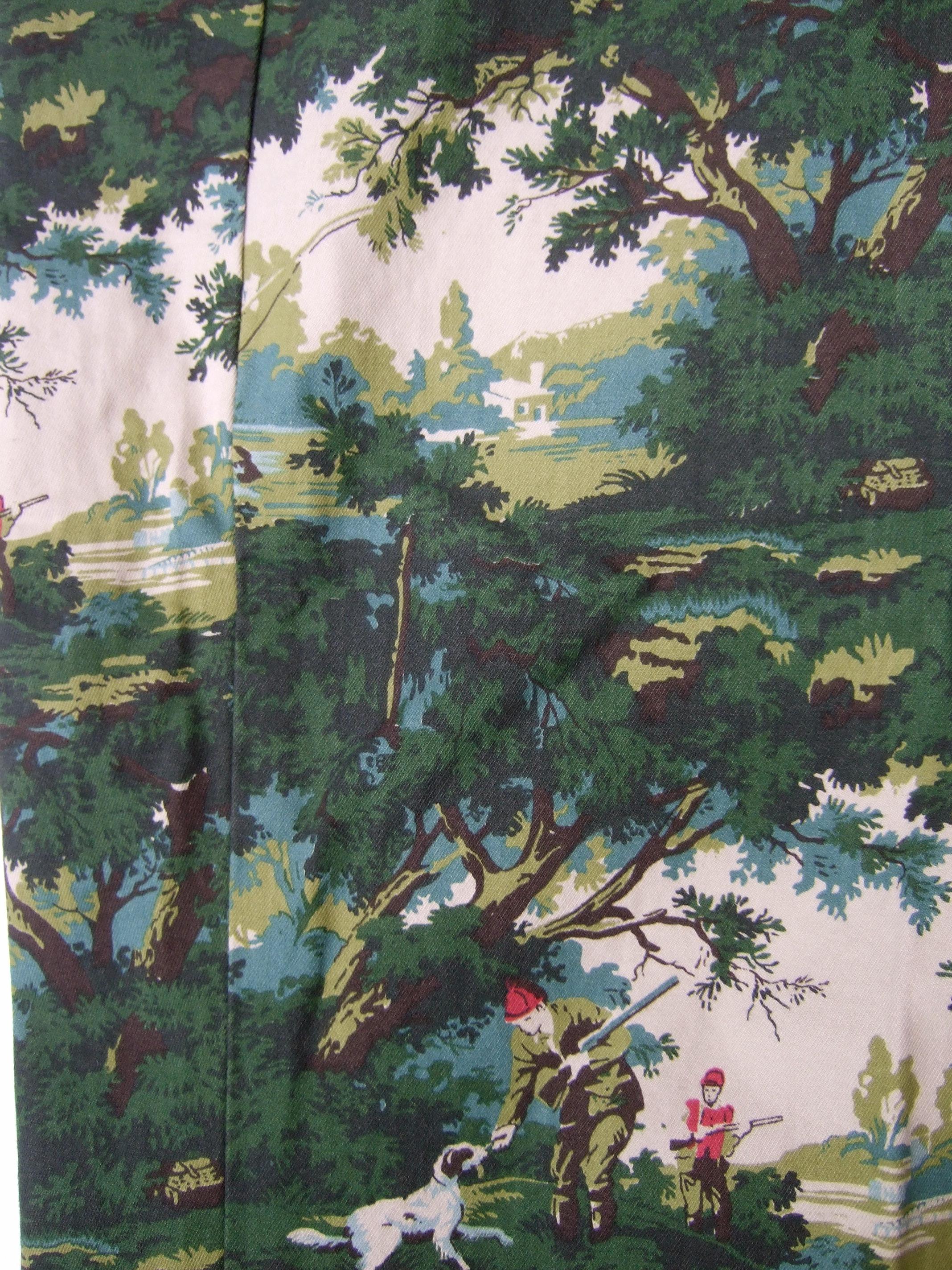 Men's Mens Cotton Hunting & Fishing Print Trousers by Lamb & Sons Size 40 c 1990s For Sale