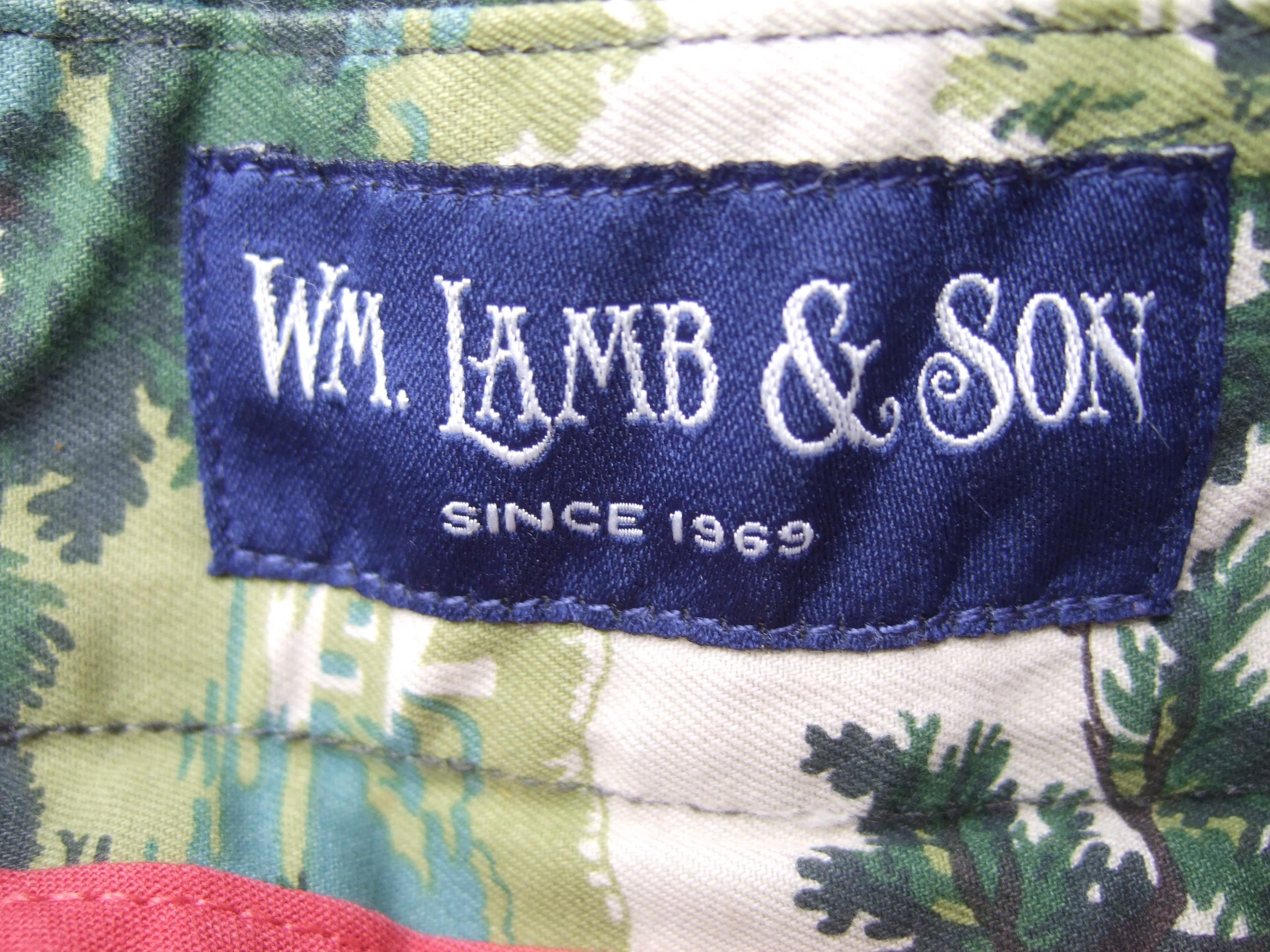 Mens Cotton Hunting & Fishing Print Trousers by Lamb & Sons Size 40 c 1990s For Sale 2