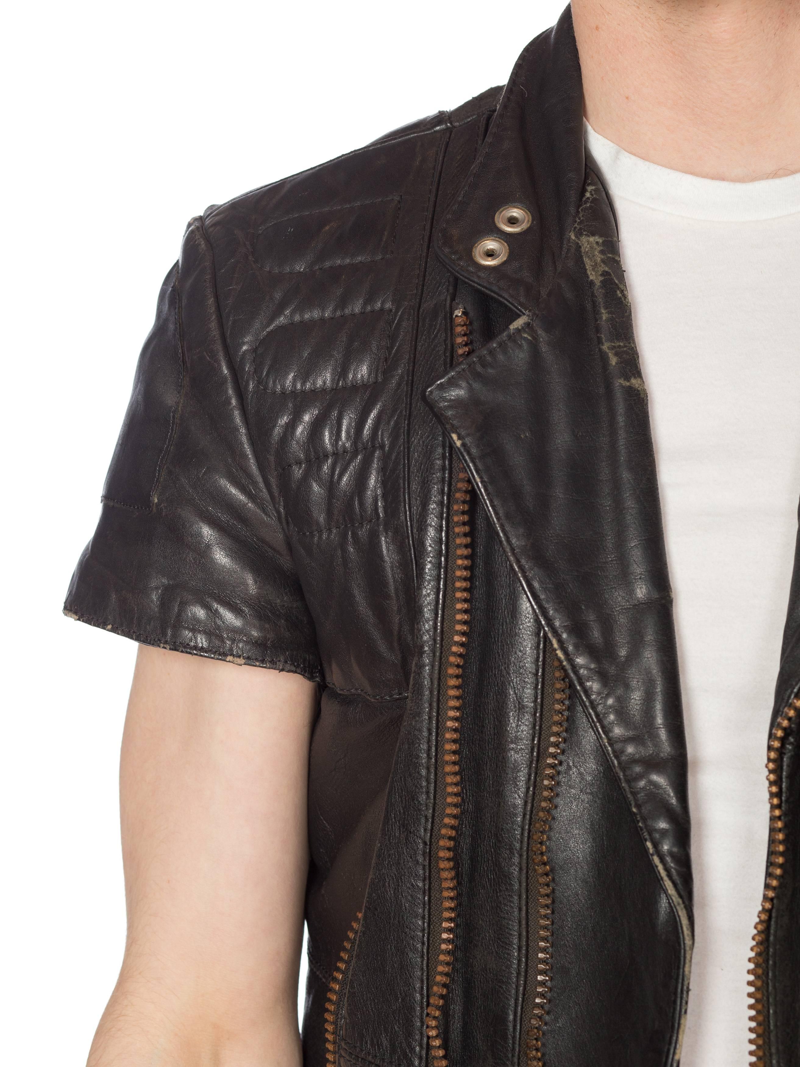 mens cropped leather jacket