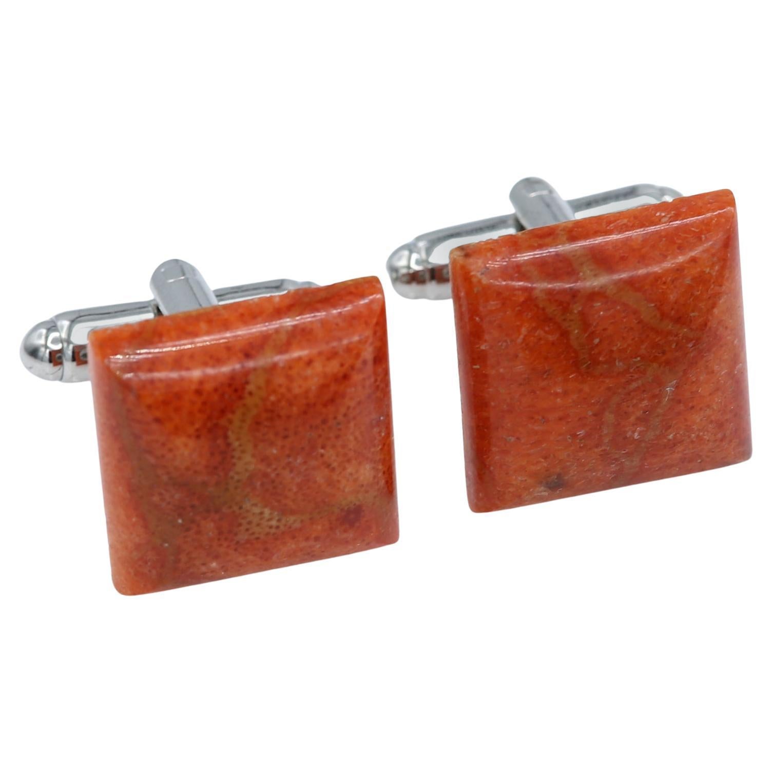 Gemelos de piedra natural Gemelos para hombre Forma cuadrada Piedra natural Joyería para hombre